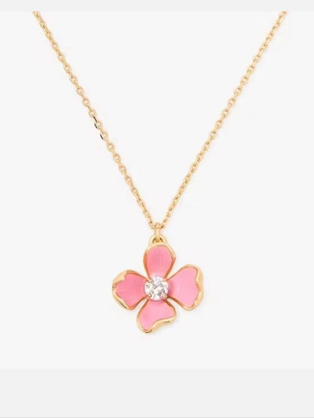 Kate Spade Freshly Picked Flower Mini Pendant Necklace,Pink Nwr